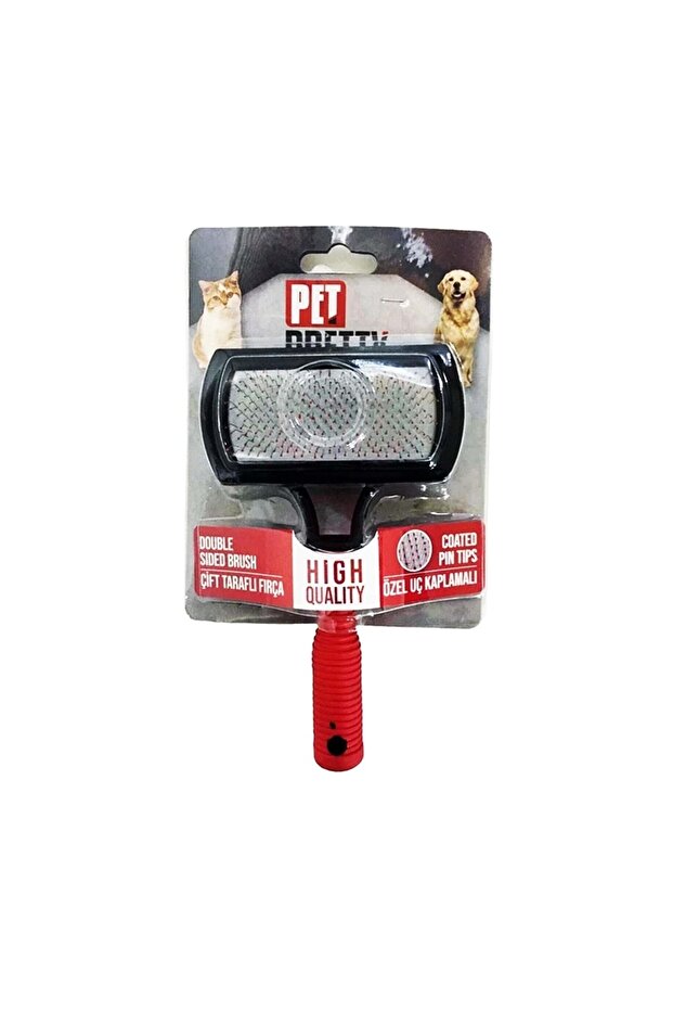 Pet Pretty Double Sided Luxury Cat Dog Brush Comb 5.5x9 Cm - 17 Cm