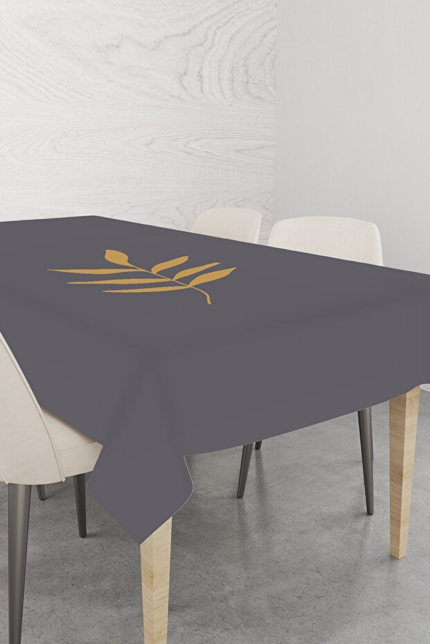 Stain Resistant Premium Thai Feather Velvet Washable Fabric Leaf Tablecloth Mso042