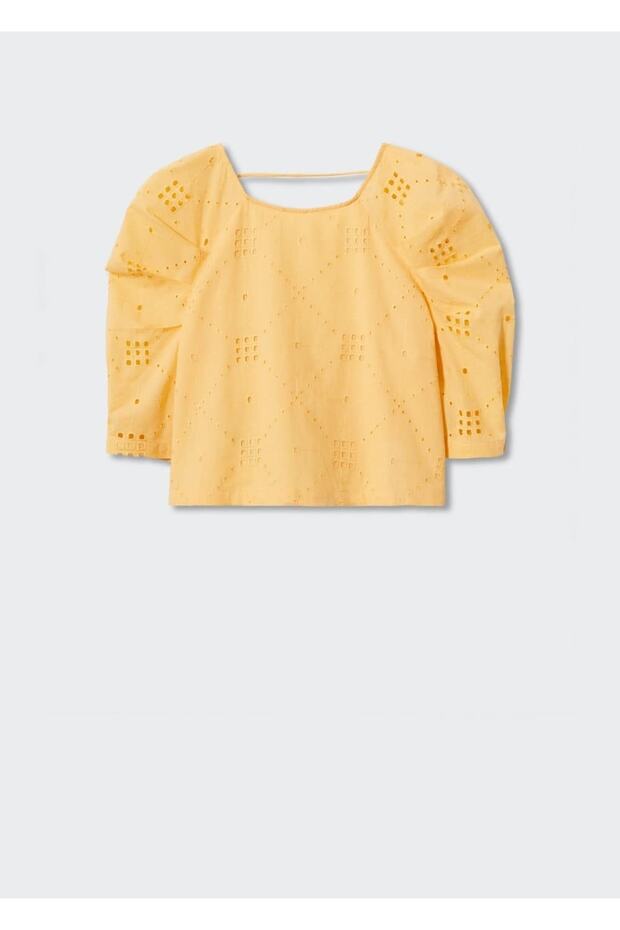 Crop-Bluse mit Puffärmeln - 3