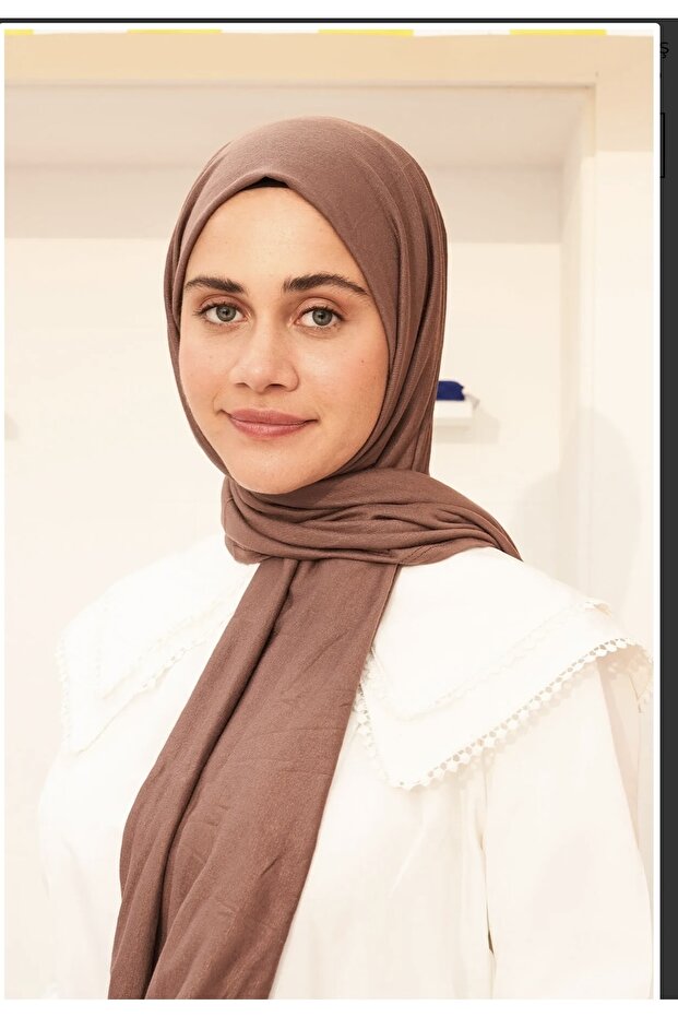 شال قطن ممشط بني مغبر