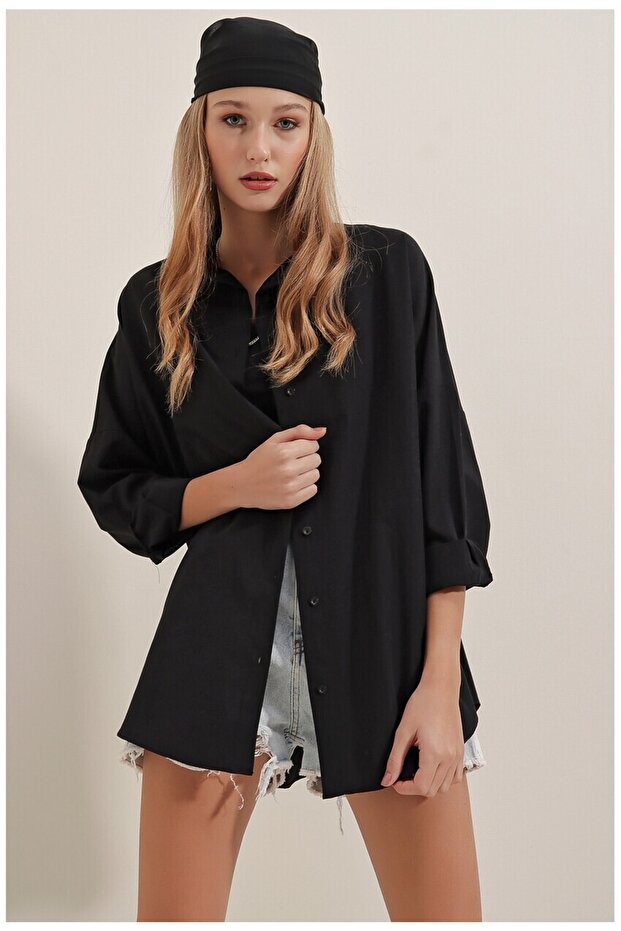 قميص أساسي طويل الحجم - 1