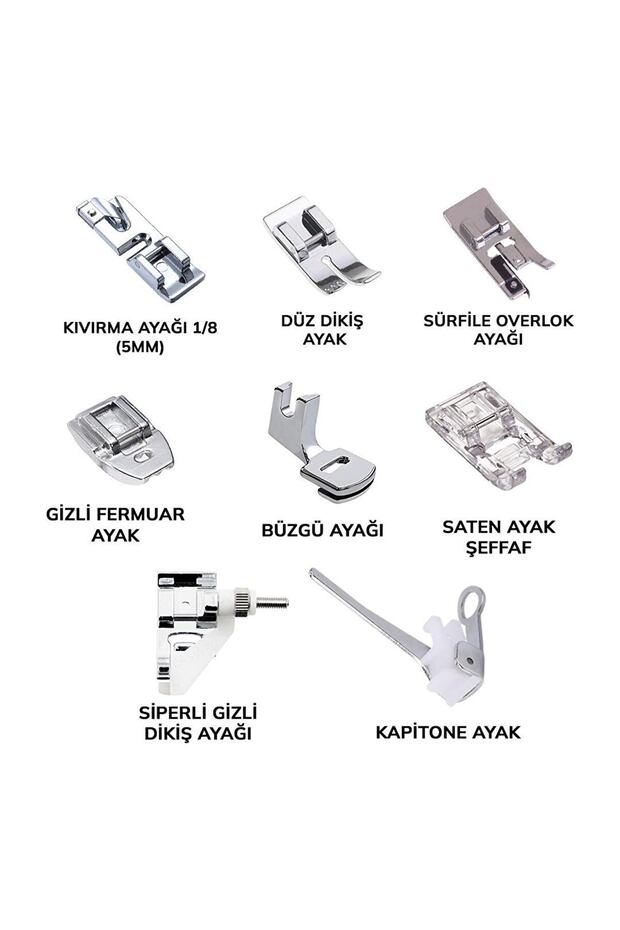 Ev Tipi Aile Dikiş Makinesi 8 Parça Ayak Seti - 4