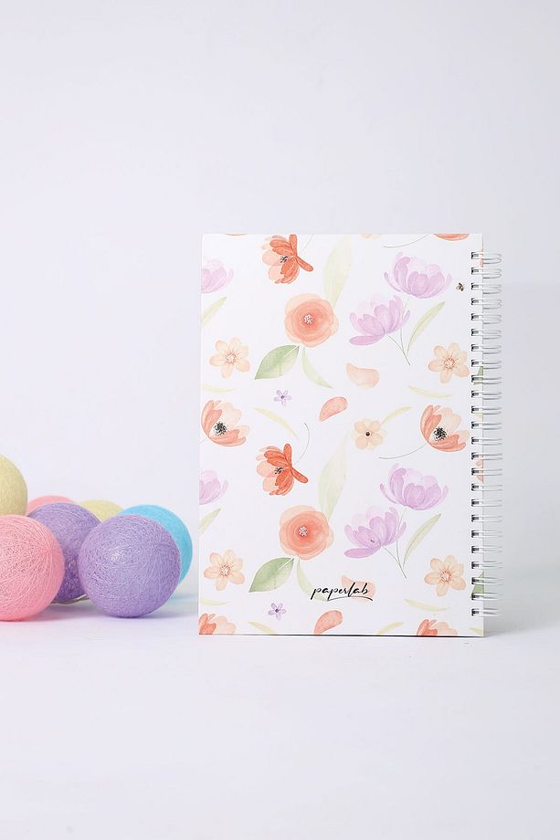 A5 Gelincik Desenli Spiralli Sert Kapak Çizgisiz Defter - 3