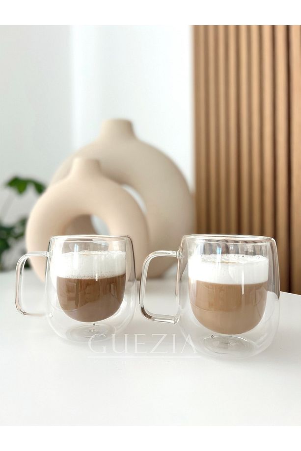 Isıya Dayanıklı Çift Camlı Çift Cidarlı Cam Kupa | 2 Adet | 250ml - 1