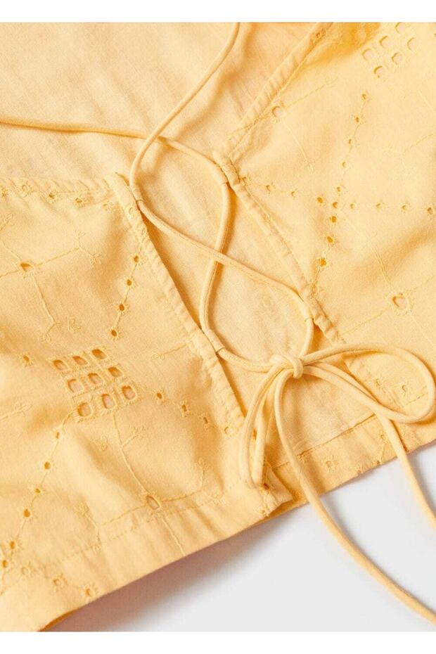 Crop-Bluse mit Puffärmeln - 8