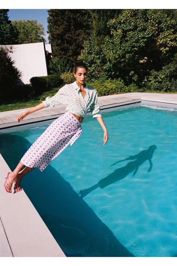 Geometrik Desenli Etek - 8