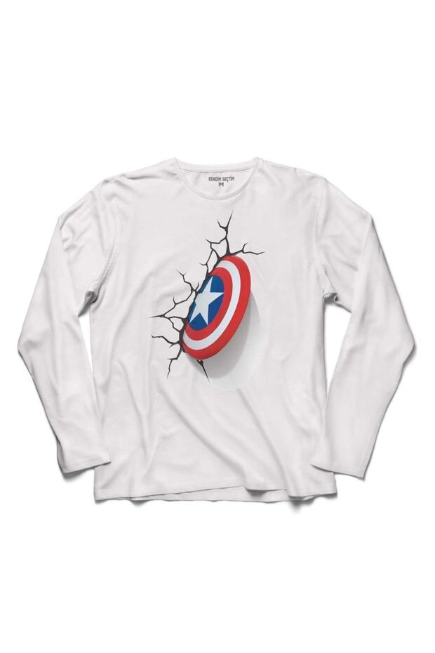 Captain America Captain America 3D 3D 2 Long Sleeve T-Shirt