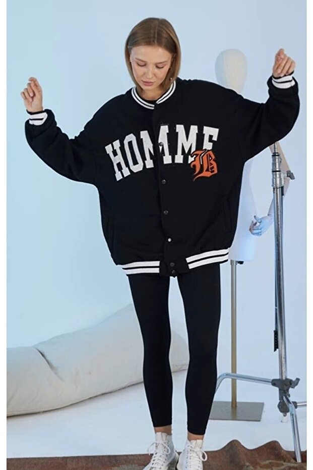 Homme Embroidered Unisex College Jacket