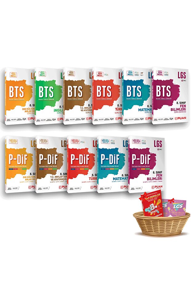 8.sınıf Lgs Tüm Dersler P-dif Konu Anlatımlı Ve Bts Soru Bankası Set - 11 Kitap - 1
