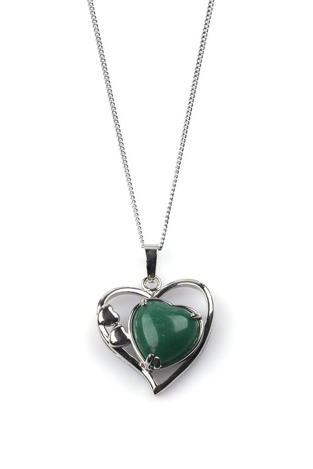 Aventurine Natural Stone Heart Model Necklace