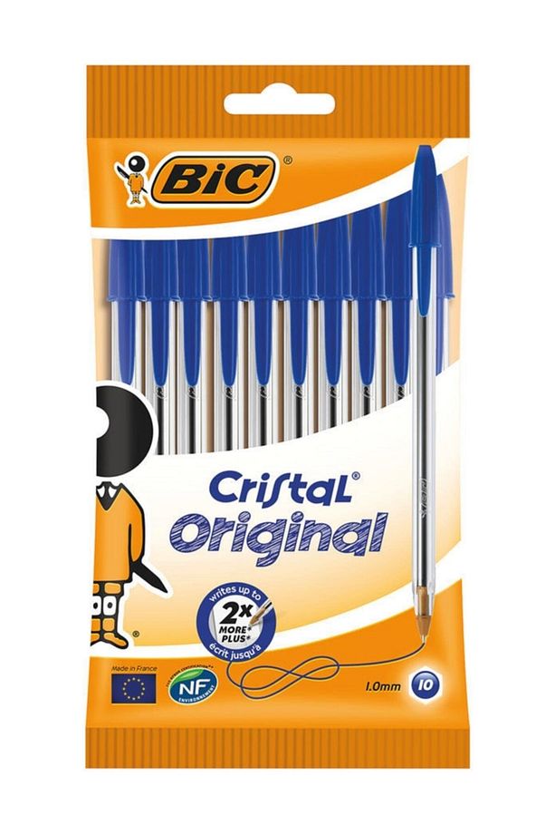 1.00 Mavi Tükenmez Kalem Cristal Original 10'lu Poşet - 1