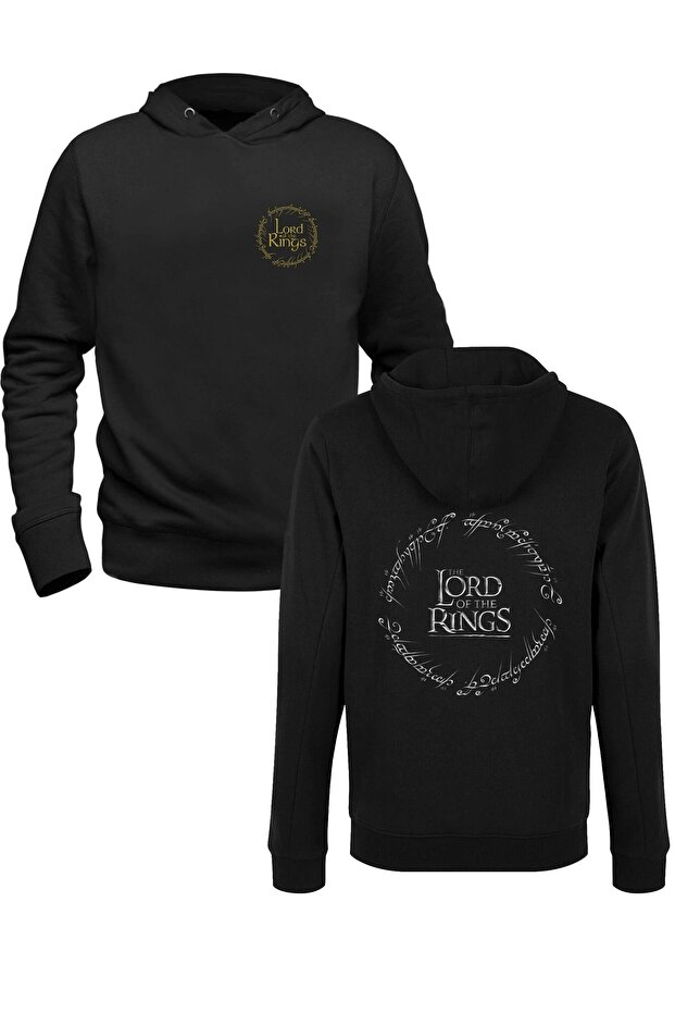 سويت شيرت أسود مطبوع من الأمام والخلف من Lord Of The Rings