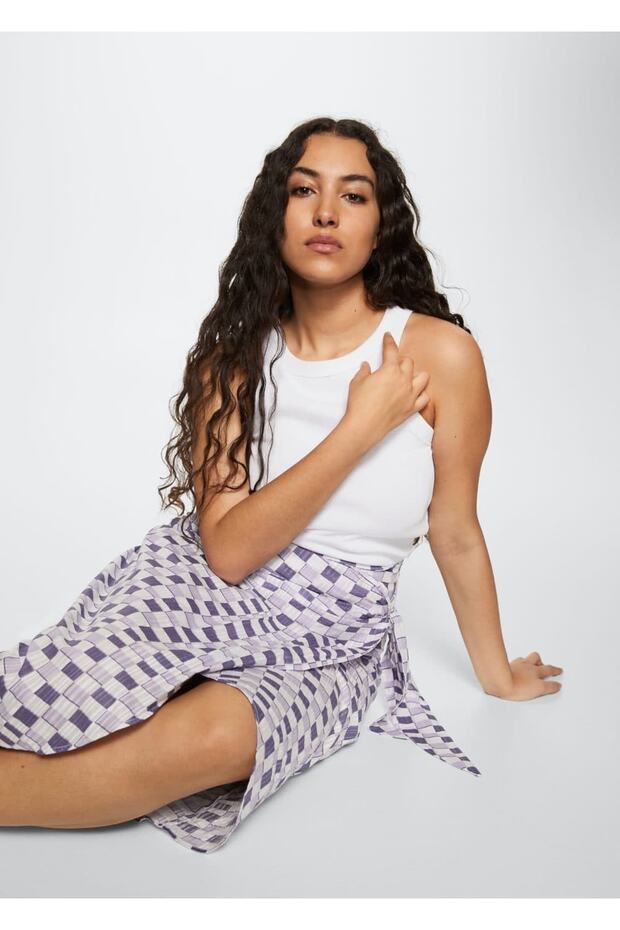 Geometrik Desenli Etek - 6