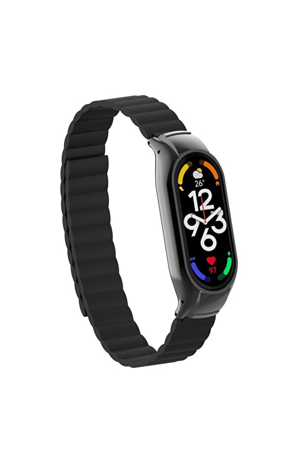 Stylish Design Cord with Haller Cord Magnet Compatible with Xiaomi Mi Band 7 Black