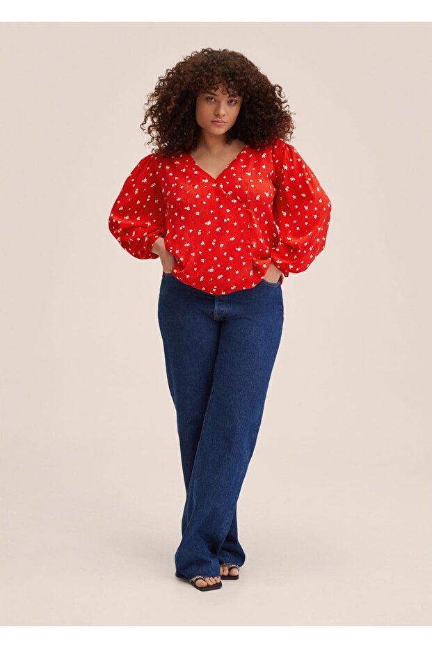 Düğmeli Anvelop Bluz - 5