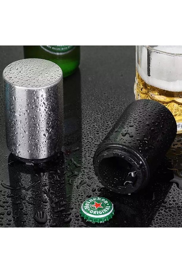 Otomatik Manyetik Şişe Açacağı Açacak Paslanmaz Çelik Mutfak Bar Büfe Kolay Basaç Soda Kola Bira - 4