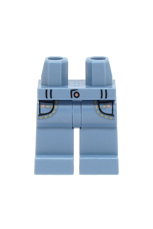 الملحقات الأصلية Minifigure Minifigure الساقين الساق الجينز الأزرق مع جيب 1 قطعة