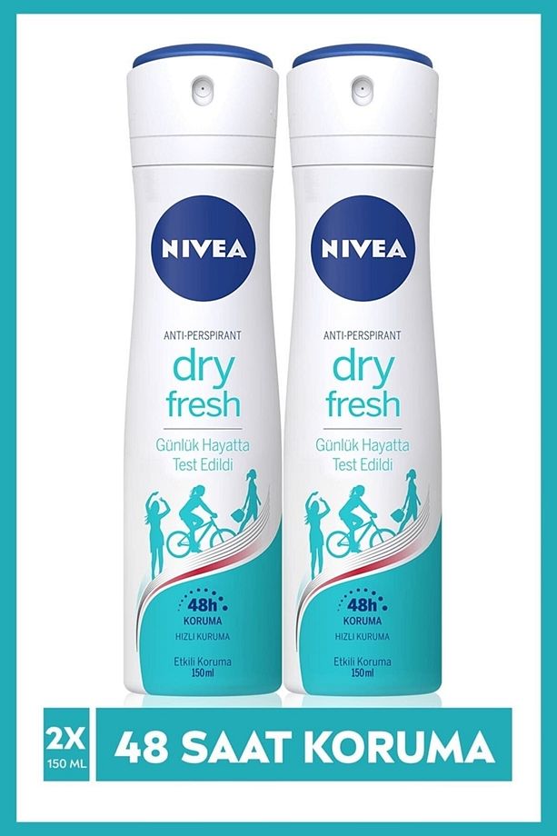 Kadın Sprey Deodorant Dry Fresh 48 Saat Deodorant Koruması 150 ml x 2 Adet - 1