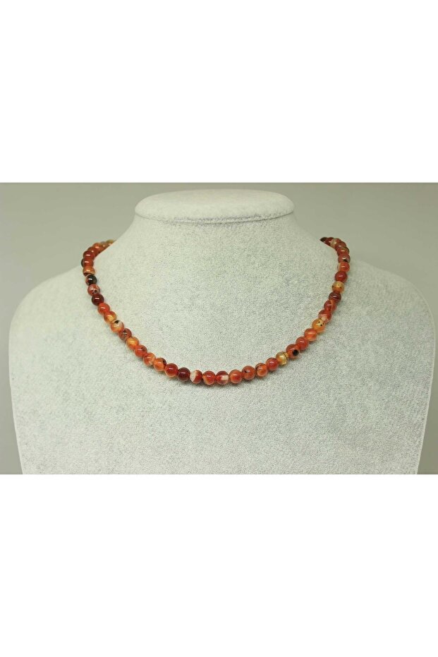 Agate Stone 6mm Necklace (with Clip) (23660)