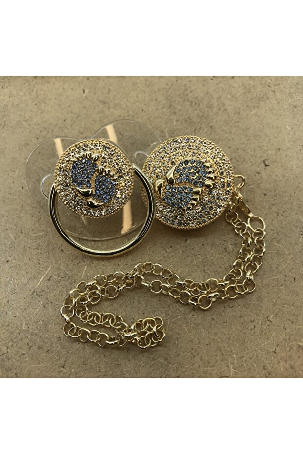 Pacifier Strap and Pacifier with Zircon Stone Anti-Tarnish