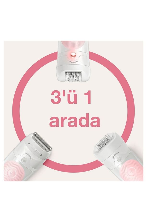 Silk-épil 5 5620 Sensosmart Kablosuz Islak & Kuru Kullanım 5 Ek Parçalı 3'ü 1 Arada Epilatör - 5