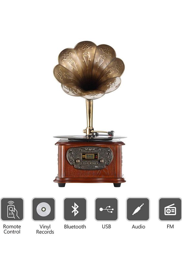 Rmj-209c Gramofon Pikap - Radyo - Bluetooth - Usb - 33, 45 Devir Plak Çalar - 5