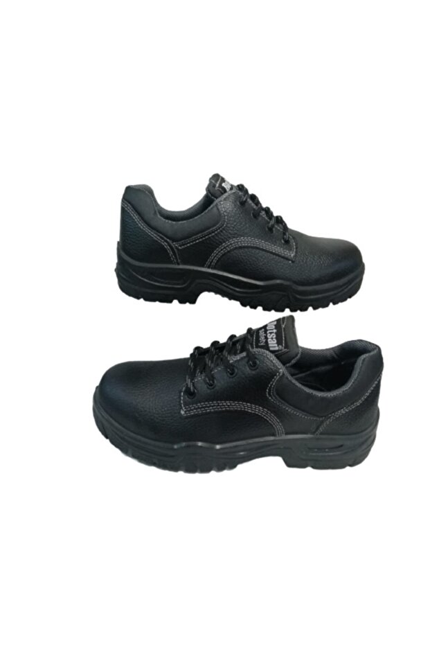 Men's Black Lace-Up Steel Toe Work Safety Shoes B0562-01