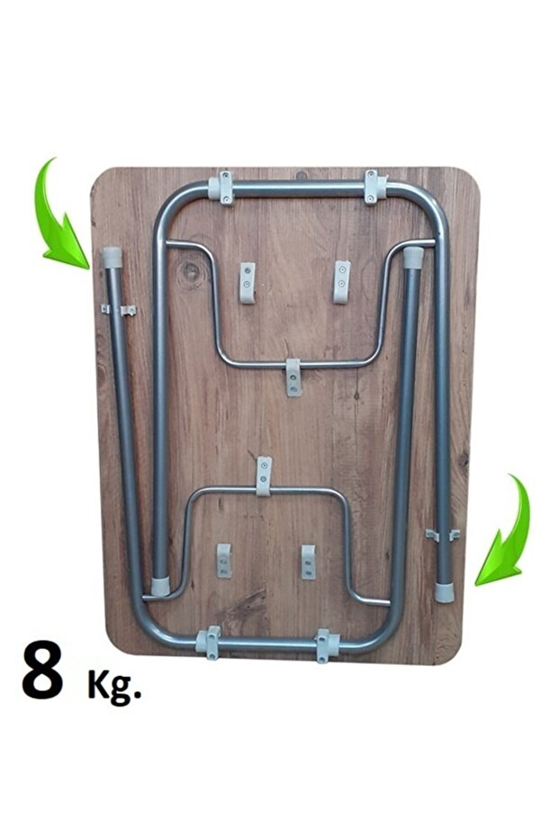 Pratik Katlanır Ayak Mutfak Yemek Masası Balkon Ders Çalışma Piknik Masa 60x80cm Ceviz - 3