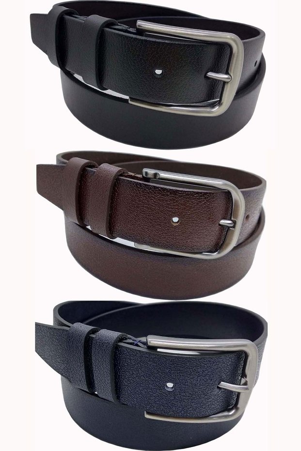 100% genuine leather 3-Piece Multi-Colored Long-Lasting Belt
