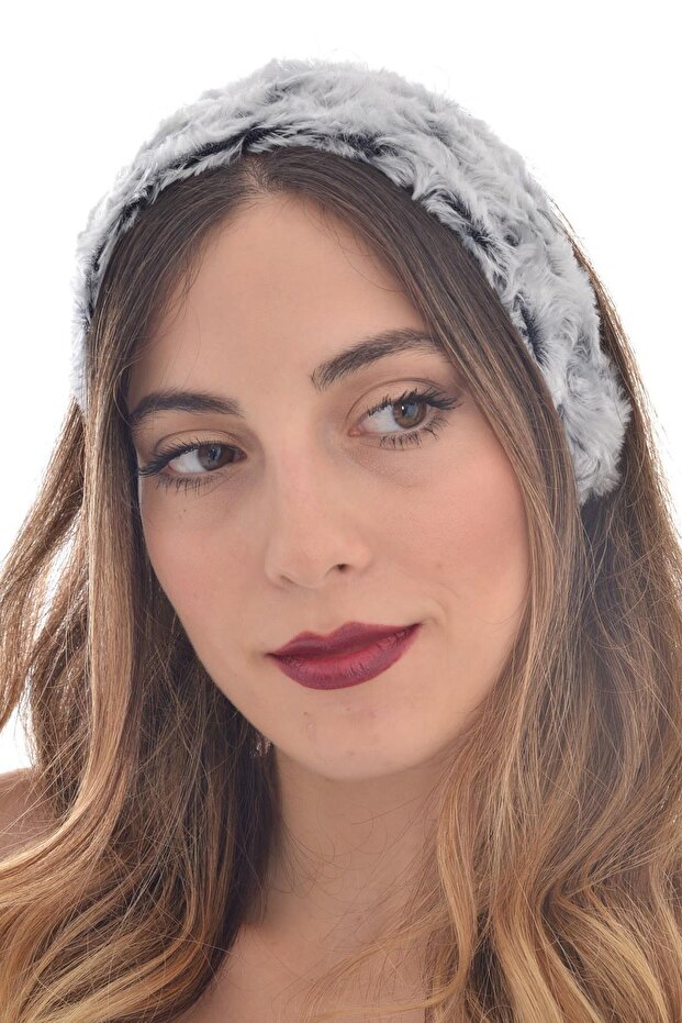 Women's Elastic Swirl Pattern Grayscale Wide Hair Band