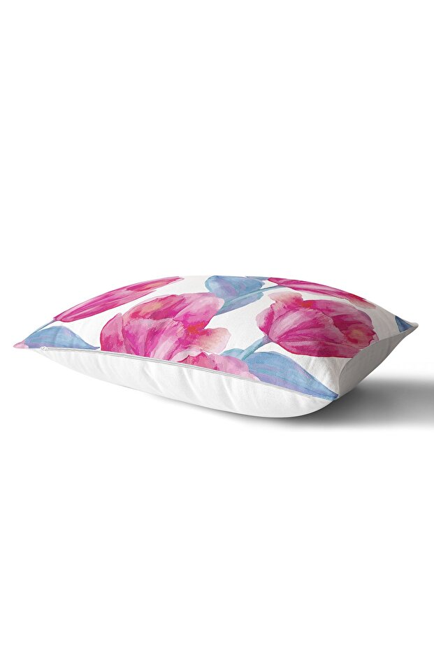 Modern Flower Patterned Digital Printed Rectangular Pillow Throw Pillow Cover - 2