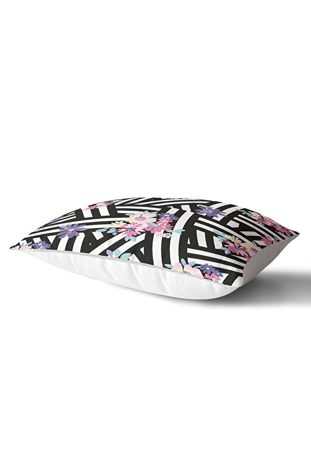 Colorful Lily Patterned Modern Digital Printed Rectangular Pillow Case - 2