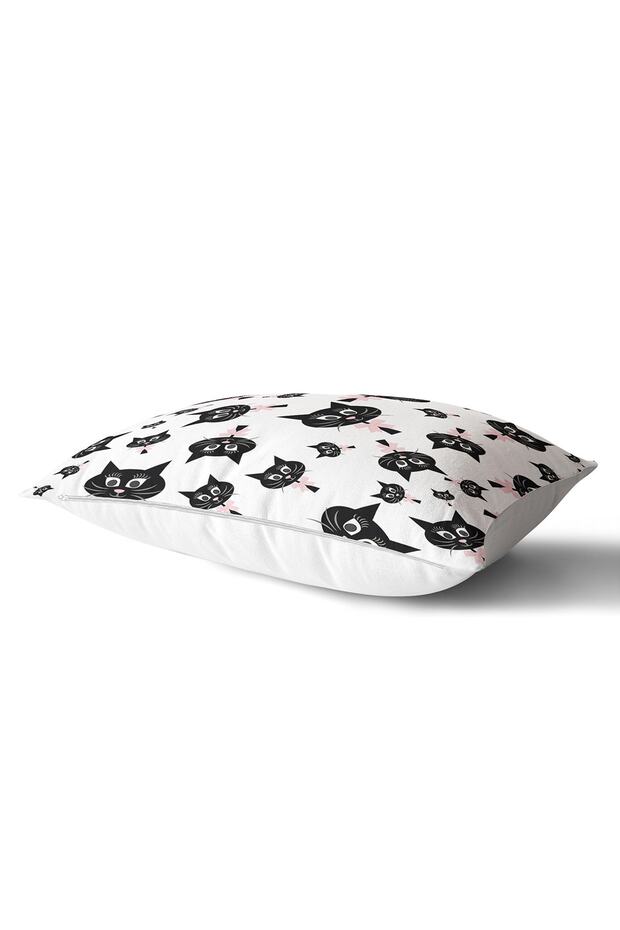 Black Cats Patterned Modern Rectangular Pillow Cushion Cover - 2