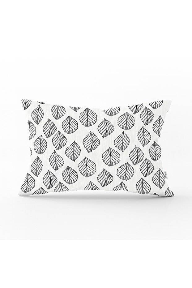 Special Design Leaf Patterned Digital Printed Rectangular Throw Pillow Cover - 1