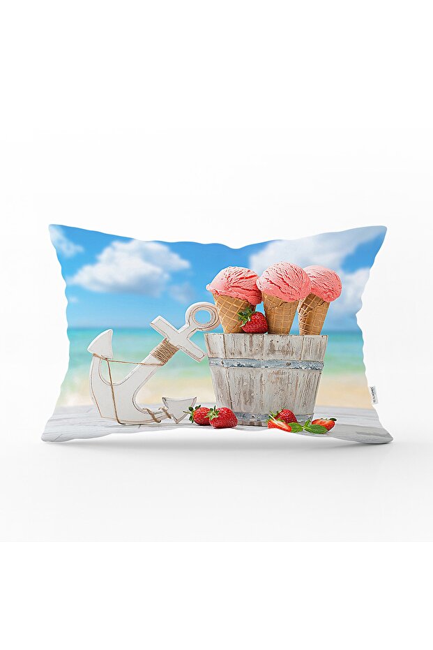 غطاء وسادة مستطيل حديث مطبوع رقميًا بتصميم مخصص من Sea And Icecream