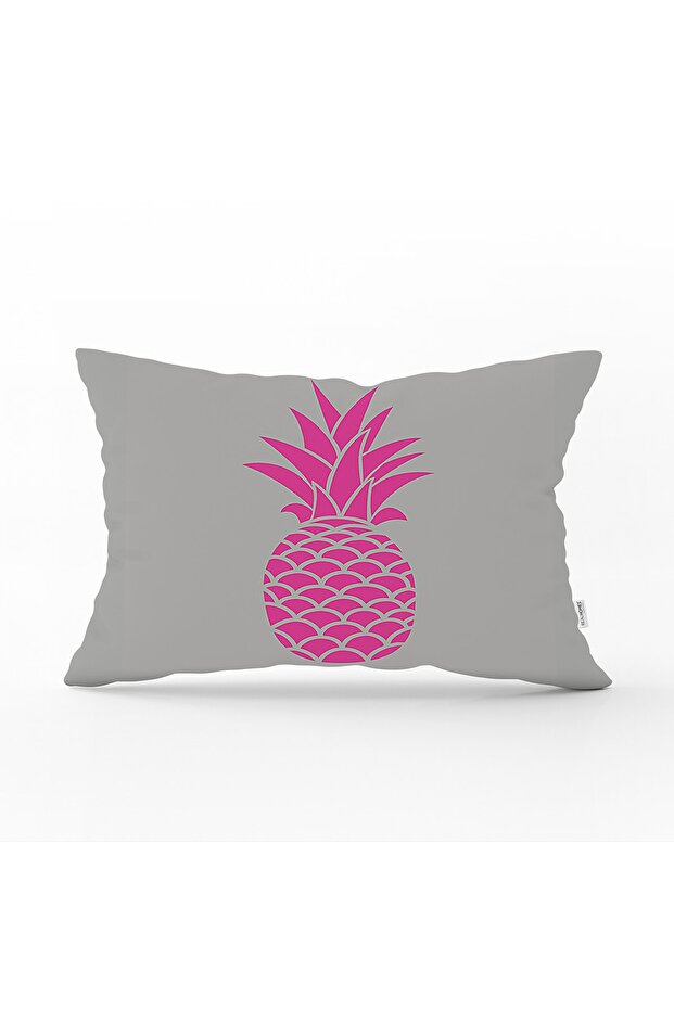 Gray Floor Pineapple Printed Digital Rectangular Pillow Throw Pillow Cover - 1