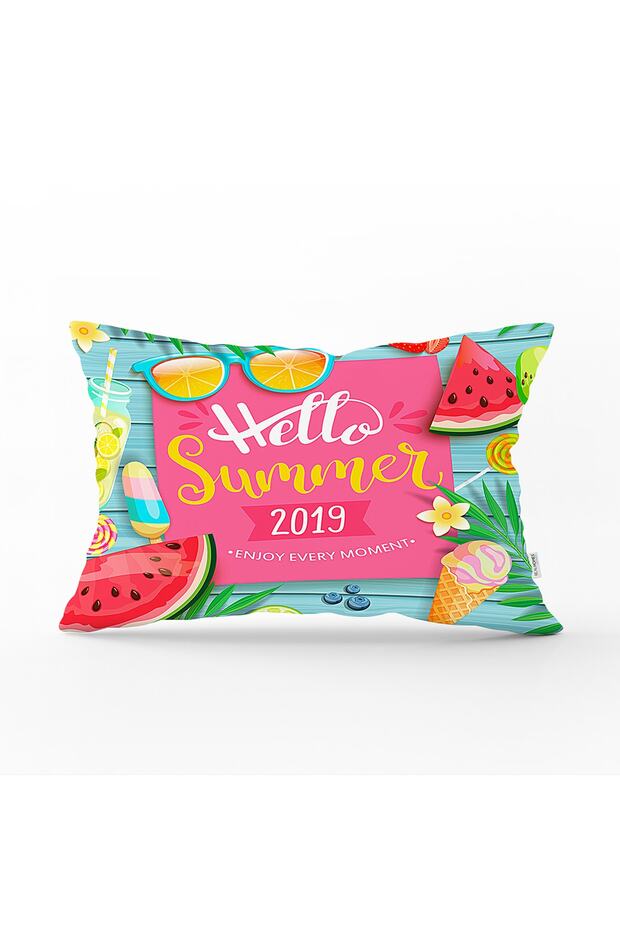 غطاء وسادة مستطيل رقمي حديث مصمم خصيصًا من Hello Summer