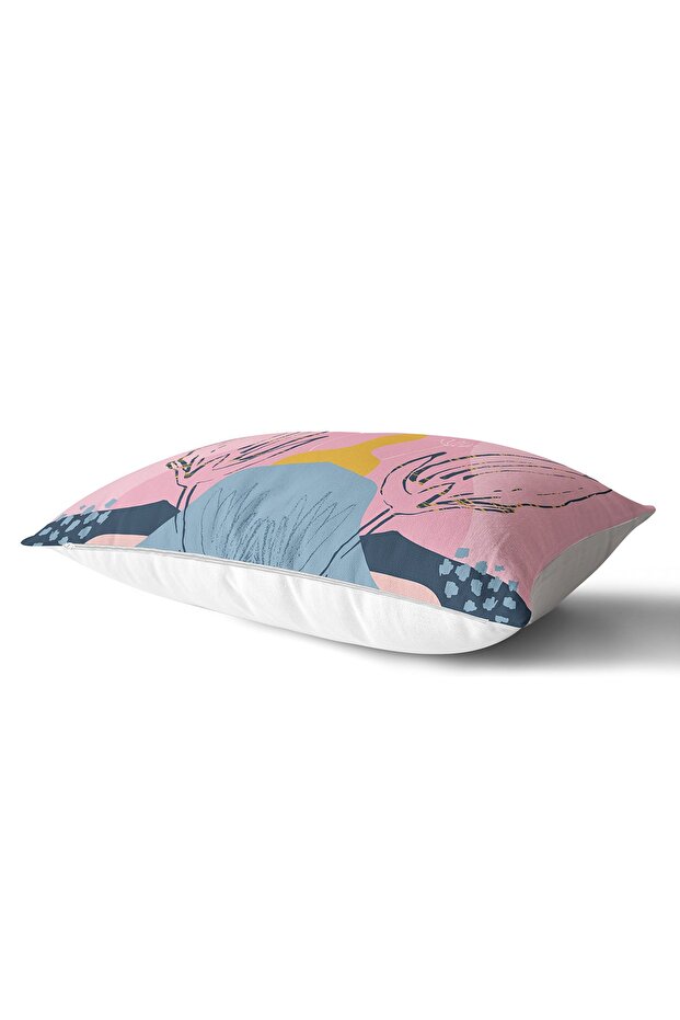 Pastel Patterned Flower Patterned Floor Pillow - Modern Rectangular Throw Pillow Cover - 2