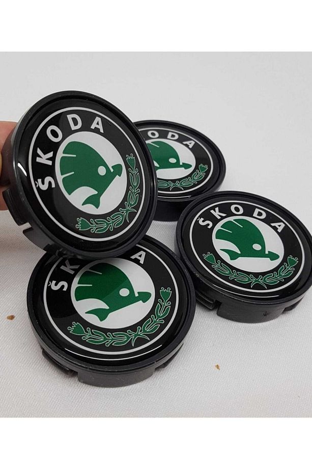 Jant Göbeği Skoda 65/60 (60mm Yuva) 4'lü Set Yeşil - 1