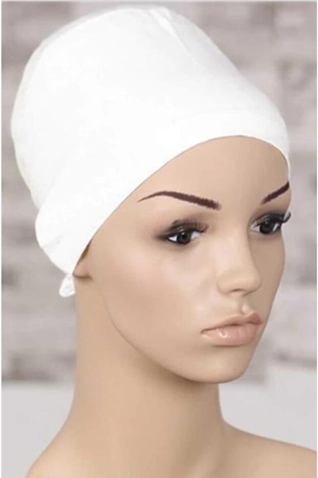 Dikişsiz Beyaz Bone - 1