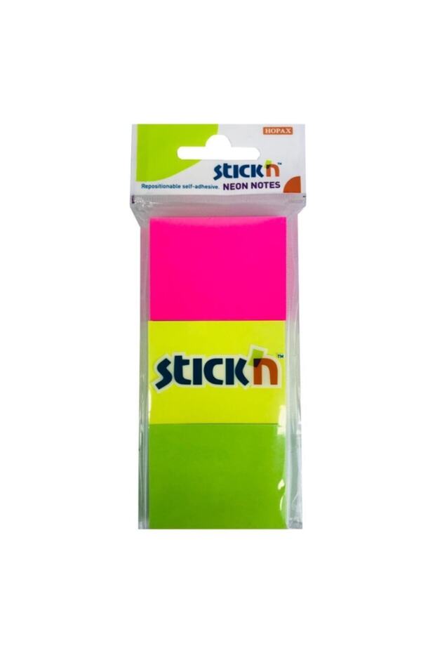 Stickn Yapışkanlı Not Kağıdı 38x50 Mm 3 Neon Renk - 1