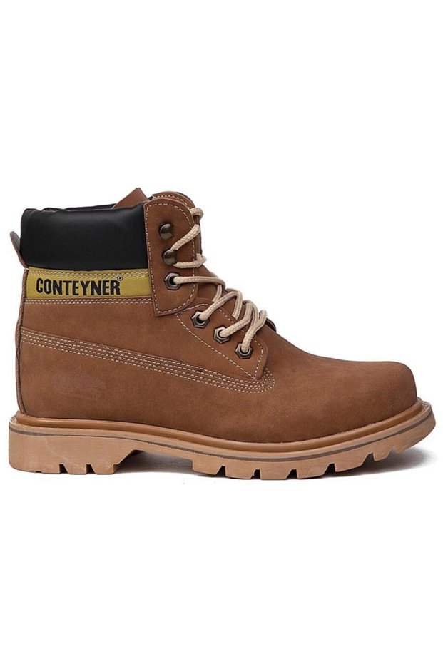 أحذية الشتاء الرجالية Nubuck القرفة