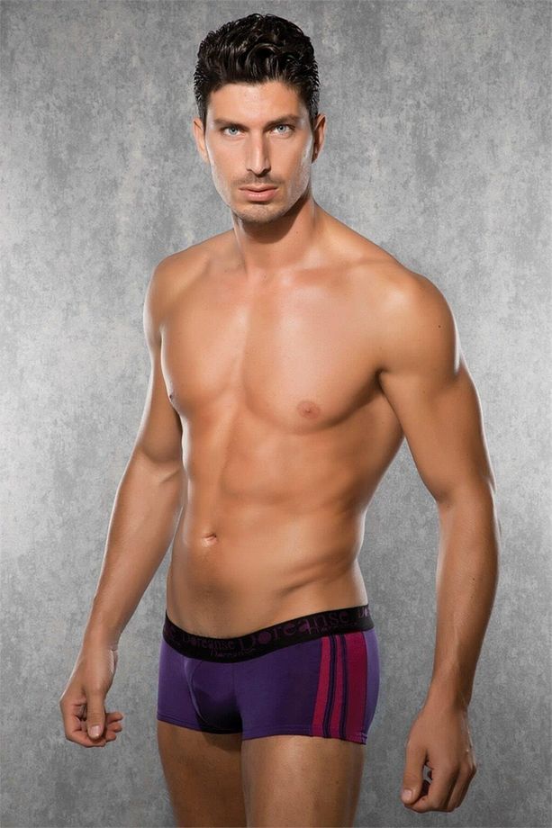 Erkek Polyamid Mor Torbalı Mini Paça Boxer 1912 - 1