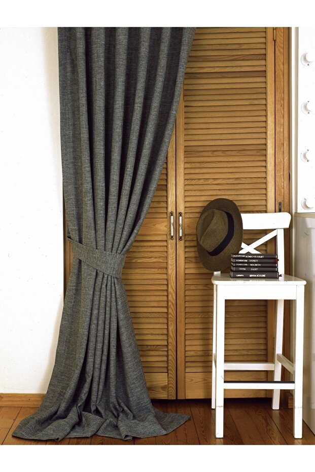 Background Curtain Linen Light Gray 1-2,5 Medium Tight Pleat