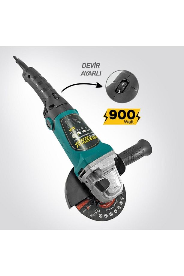 Dm803 Devir Ayarlı Spral Taşlama Makinası Avuç Içi Taşlama 115 Mm 2 Adet Disk Hediye - 4