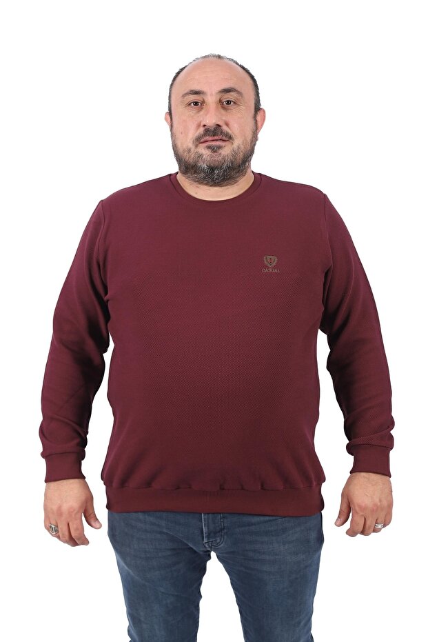 Large Size Sweatshirt Gipeli Casual 22712-burgundy