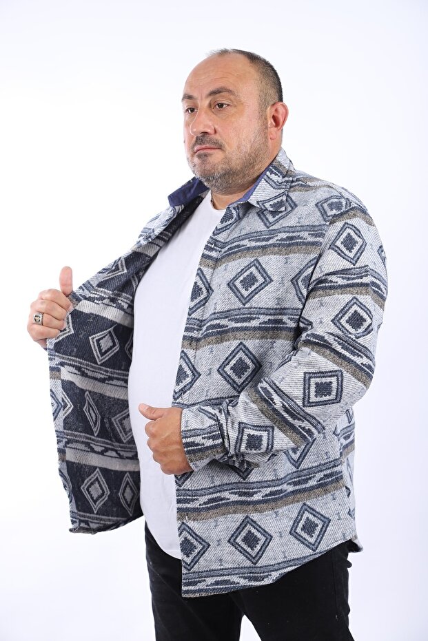 Plus Size Lumberjack Shirt Gray Wolves 22213-petrol