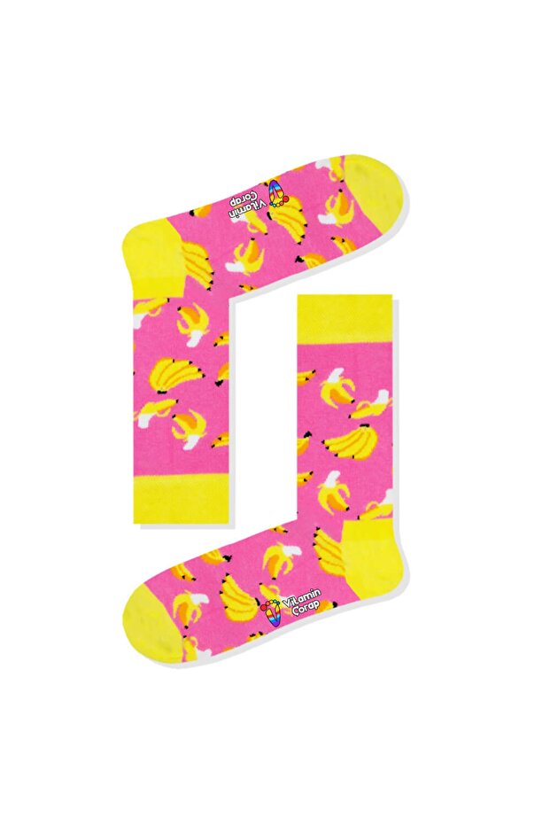 جوارب بلون الموز الوردي - 1