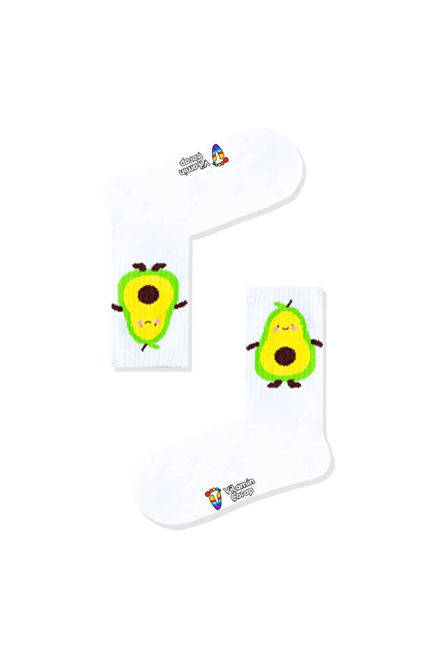 Avocado White Athletic Socks - 1