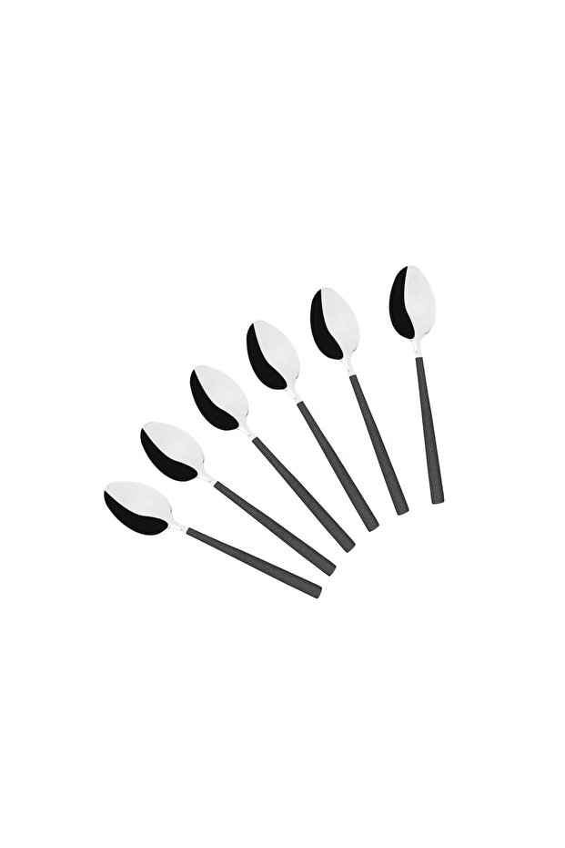 Pack of 6 Dublin Matte Silvery Smoked Teaspoon